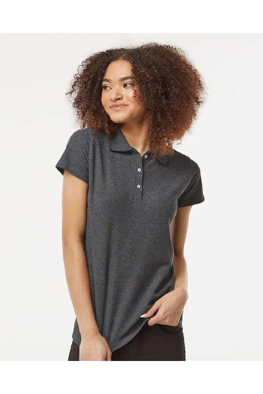 Tultex Womens Sport Short Sleeve Polo Shirt - Heather Charcoal Grey - NEW