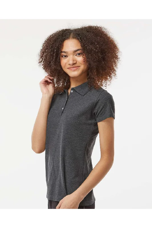 Tultex Womens Sport Short Sleeve Polo Shirt - Heather Charcoal Grey - NEW