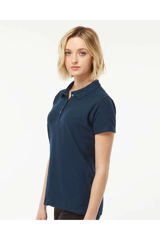 Tultex Womens Sport Short Sleeve Polo Shirt - Navy Blue - NEW