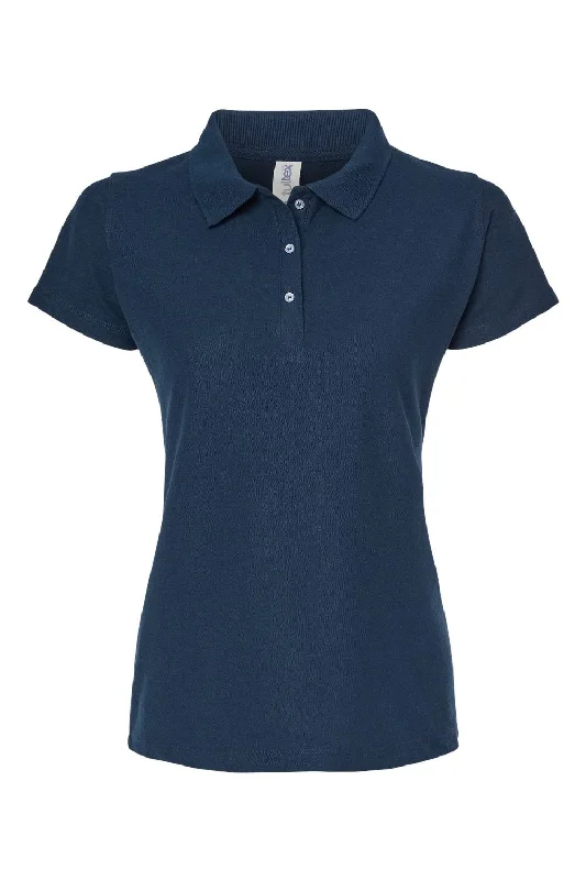 Tultex Womens Sport Short Sleeve Polo Shirt - Navy Blue - NEW