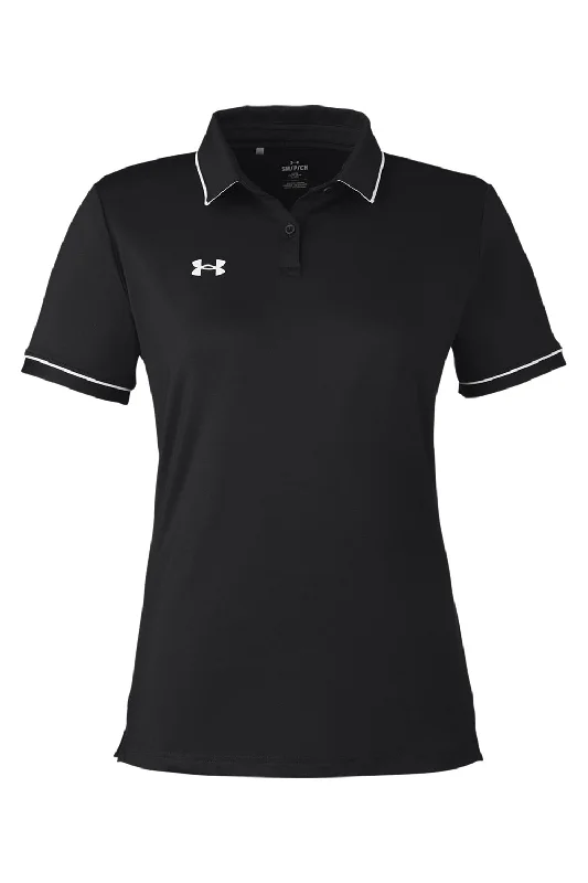 Under Armour Womens Teams Performance Moisture Wicking Short Sleeve Polo Shirt - Black