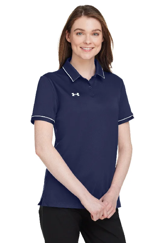 Under Armour Womens Teams Performance Moisture Wicking Short Sleeve Polo Shirt - Midnight Navy Blue