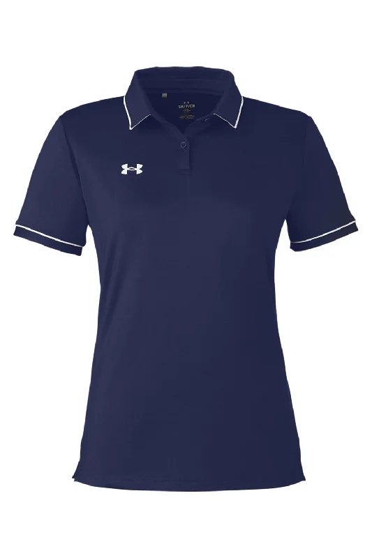 Under Armour Womens Teams Performance Moisture Wicking Short Sleeve Polo Shirt - Midnight Navy Blue