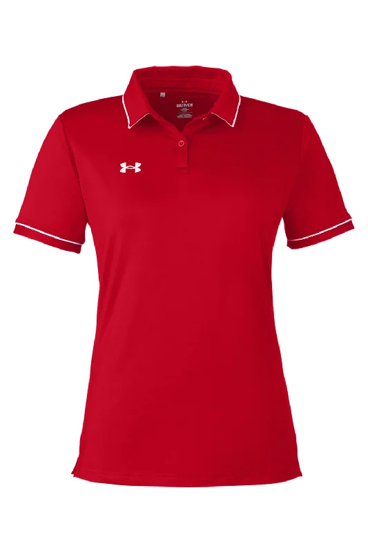 Under Armour Womens Teams Performance Moisture Wicking Short Sleeve Polo Shirt - Red