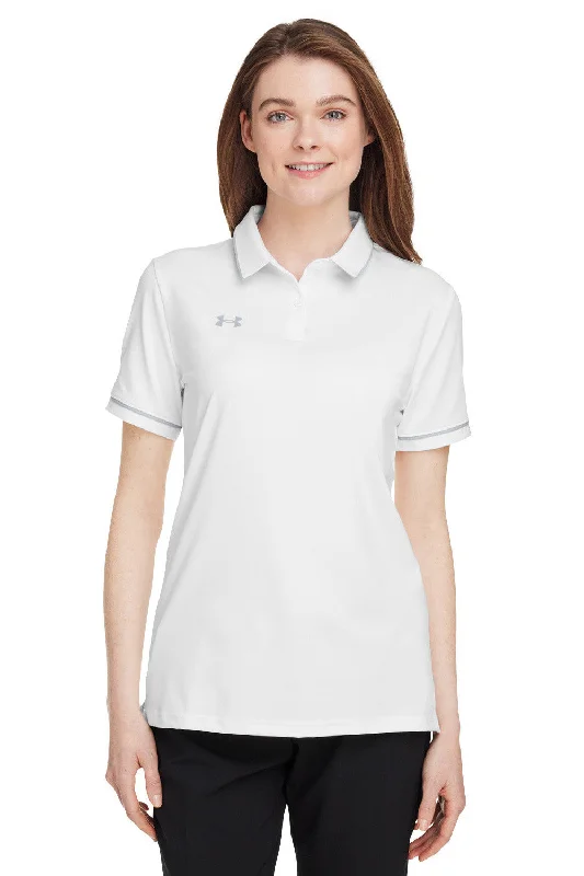 Under Armour Womens Teams Performance Moisture Wicking Short Sleeve Polo Shirt - White