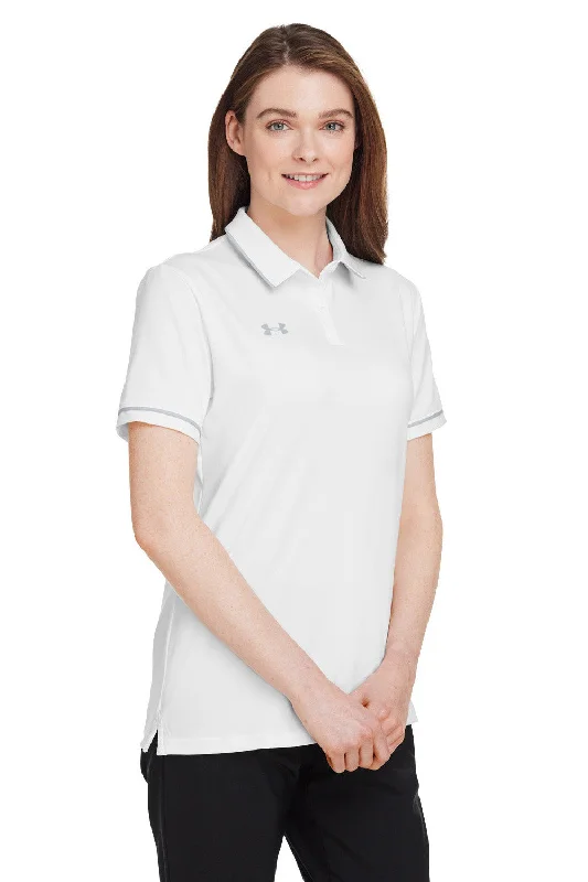 Under Armour Womens Teams Performance Moisture Wicking Short Sleeve Polo Shirt - White