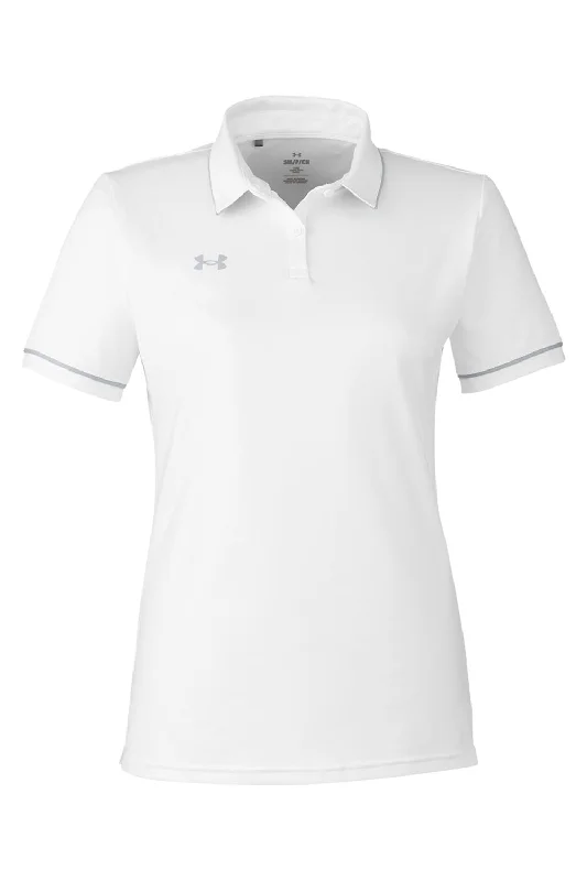 Under Armour Womens Teams Performance Moisture Wicking Short Sleeve Polo Shirt - White