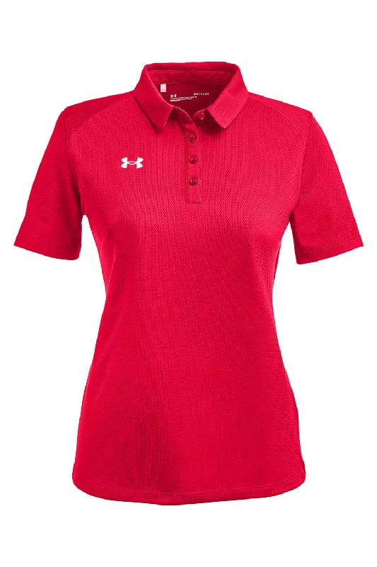 Under Armour Womens Tech Moisture Wicking Short Sleeve Polo Shirt - Red