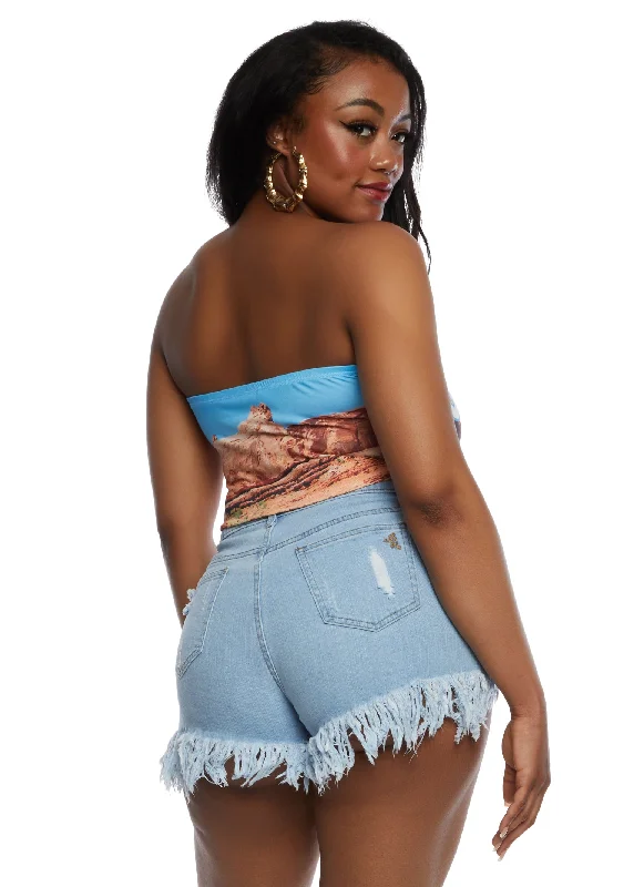 Plus Size Stay Wild Graphic Tube Top