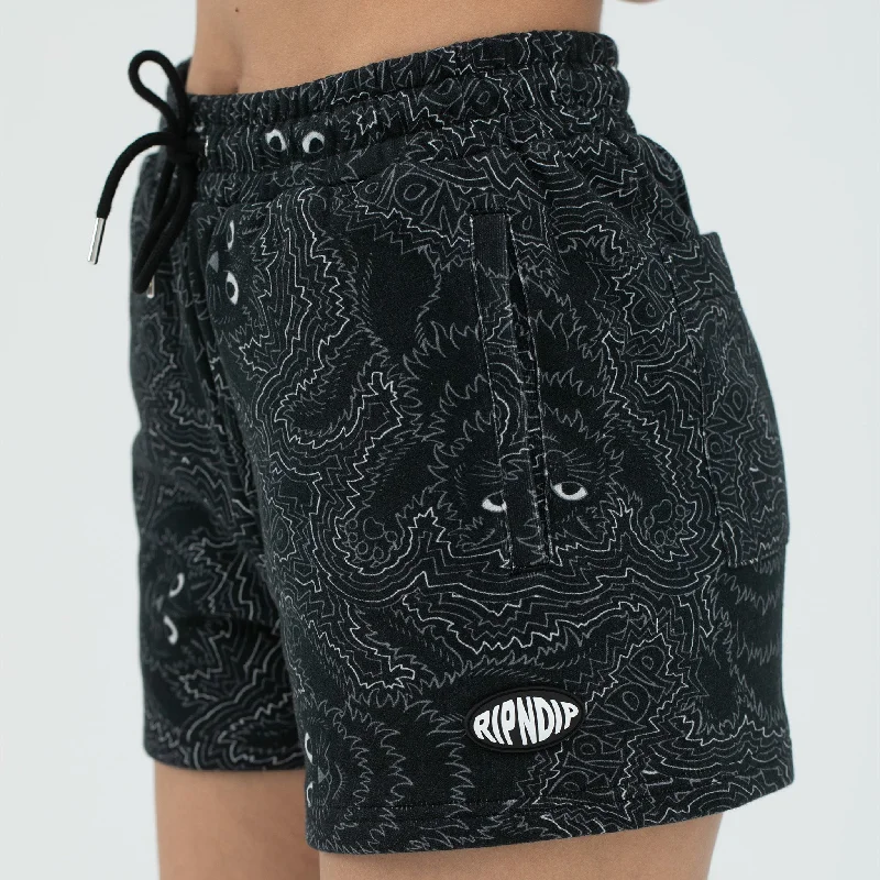 Big Pussy Energy Womens Sweat Shorts (Black)