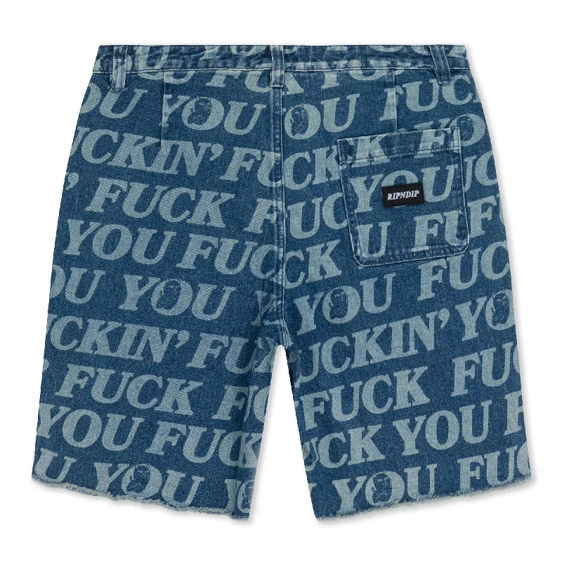 Fuckin Fuck Denim Shorts (Medium Wash)