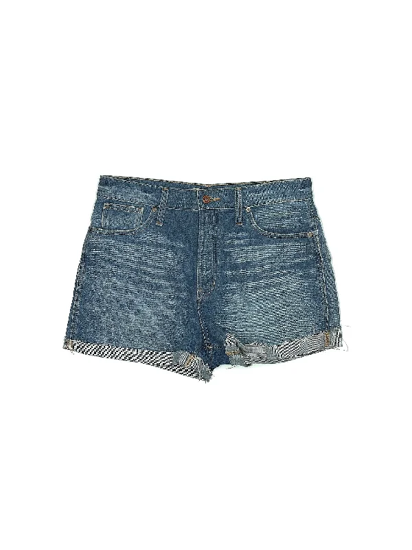 High-Rise Denim Shorts in Medium Wash