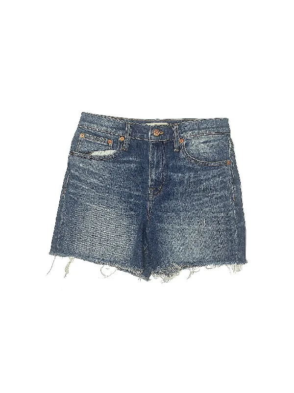 High-Rise Denim Shorts in Medium Wash