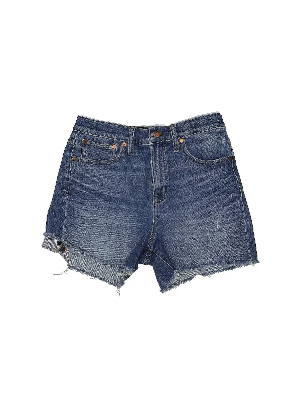 High-Rise Denim Shorts in Medium Wash