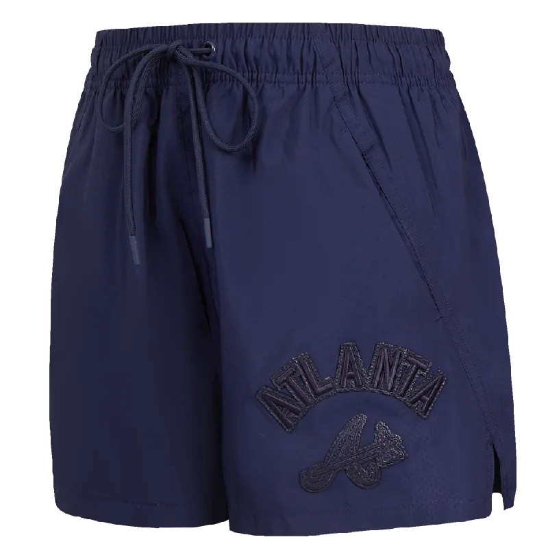 MLB ATLANTA BRAVES TRIPLE TONAL WOMEN'S WOVEN SHORT (MIDNIGHT NAVY)