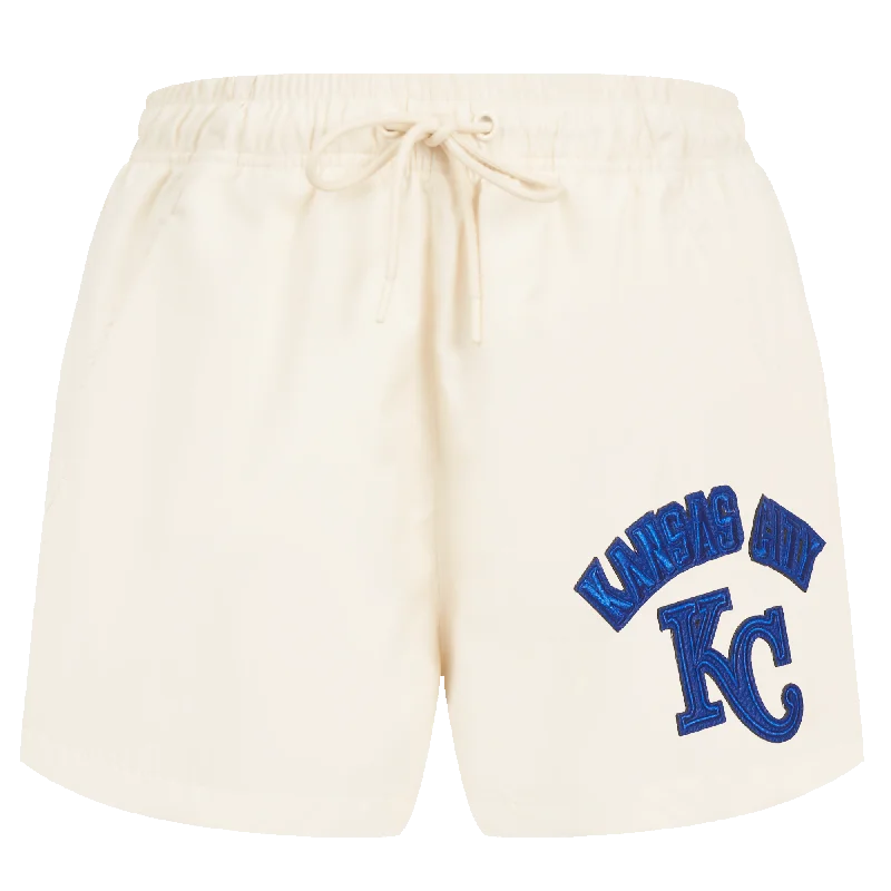 MLB KANSAS CITY ROYALS TRIPLE TONAL WOMEN'S WOVEN SHORT (EGGSHELL)