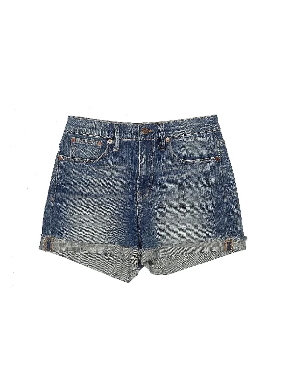 Mid-Rise Denim Shorts in Medium Wash